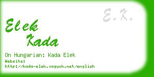 elek kada business card